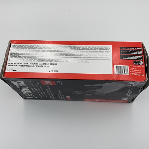 GLOVEWORKS Black Nitrile Industrial Disposable Gloves 5 Mil XX-Large 100 count - Picture 9 of 16